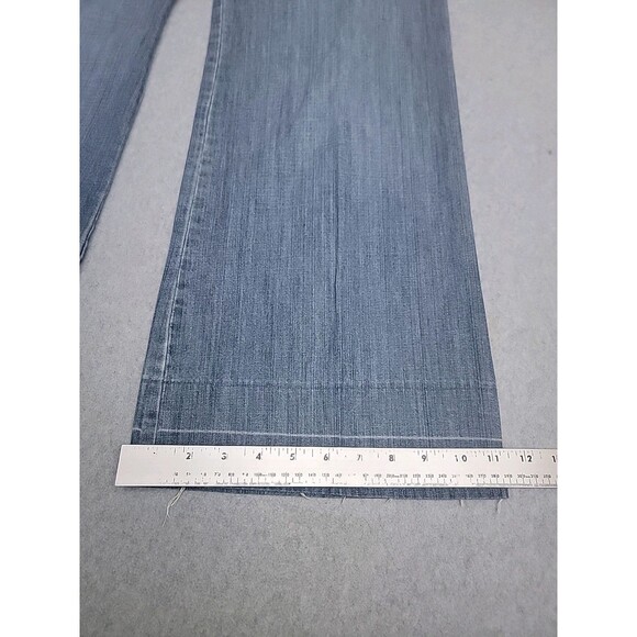 GAP Trouser Jeans Womens 10 32x29 Wide Leg Flare Blue Low Cotton Patch Pockets - Picture 4 of 15